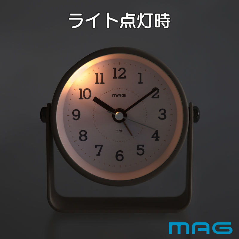 MAG電子音目覚まし時計 モナカ アイボリー - (置時計|アナログ時計 MAG電子音目覚まし時計 モナカ アイボリー - (置時計|アナログ時計