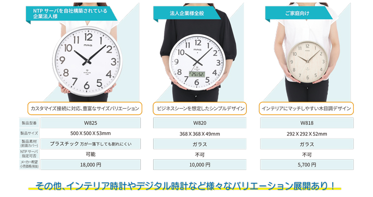 オフィスデスクに馴染む無線LAN時計のイメージ